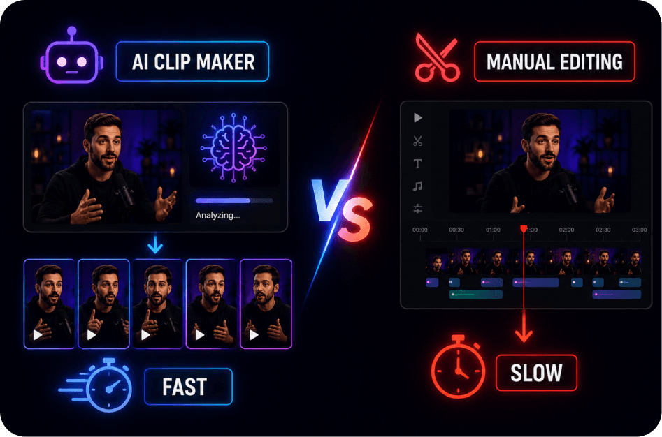 AI Clip Maker vs Manual Editing: Which Is Faster?