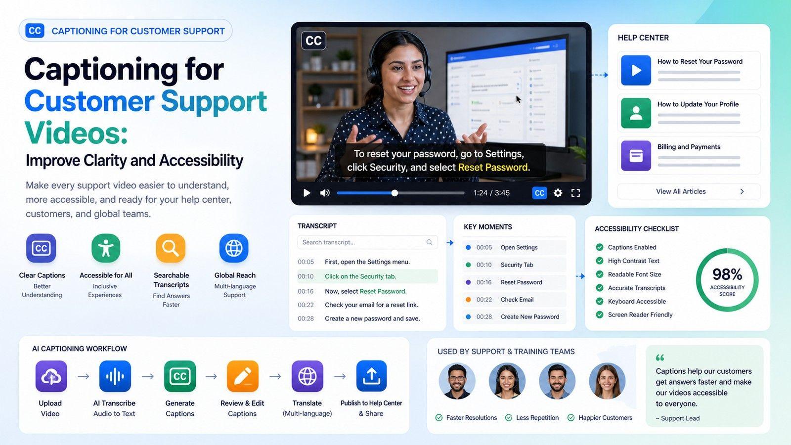 Captioning for Customer Support Videos: Improve Clarity and Accessibility