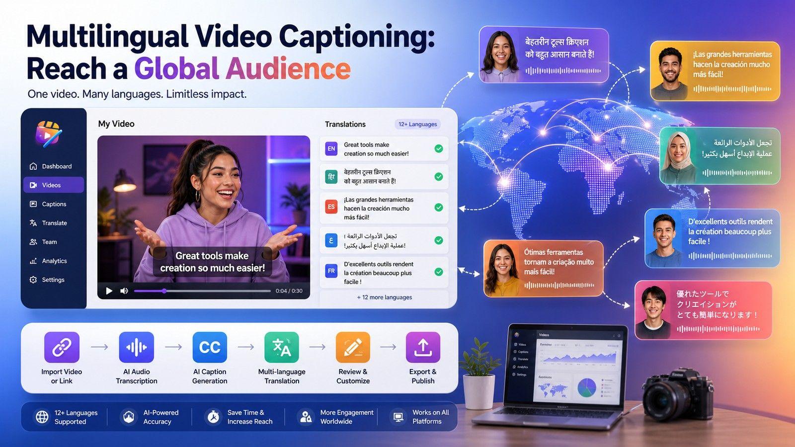 Multilingual Video Captioning: Reach a Global Audience