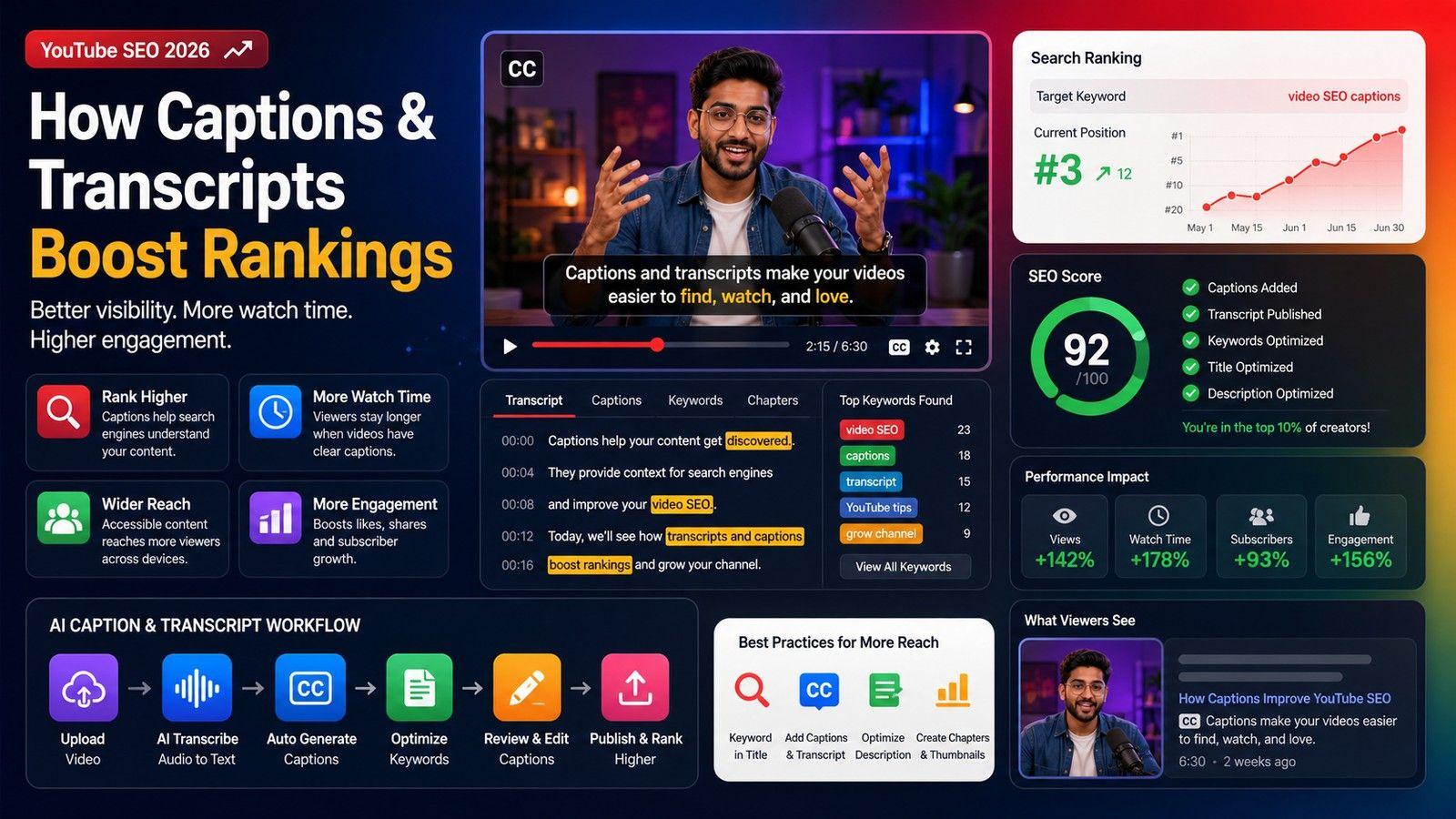 YouTube SEO 2026: How Captions and Transcripts Boost Rankings