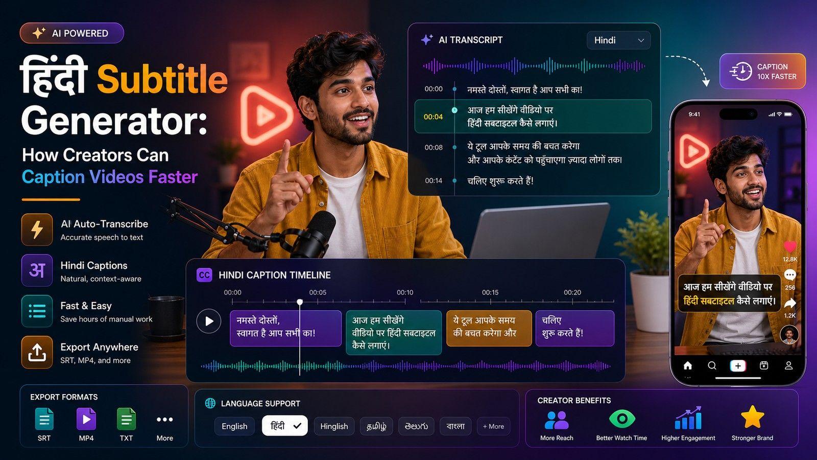 Hindi Subtitle Generator: How Creators Can Caption Videos Faster