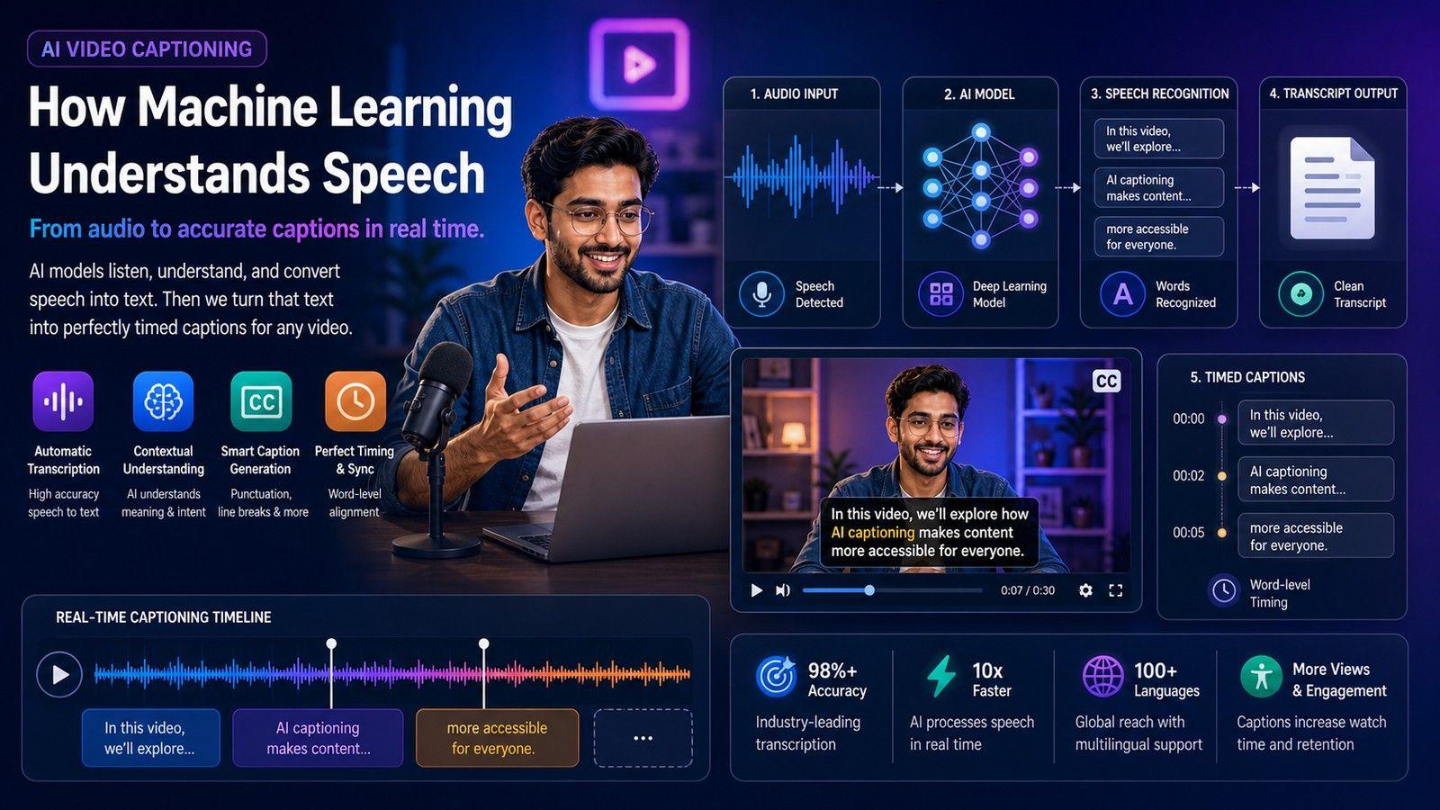 AI Video Captioning: How Machine Learning Understands Speech