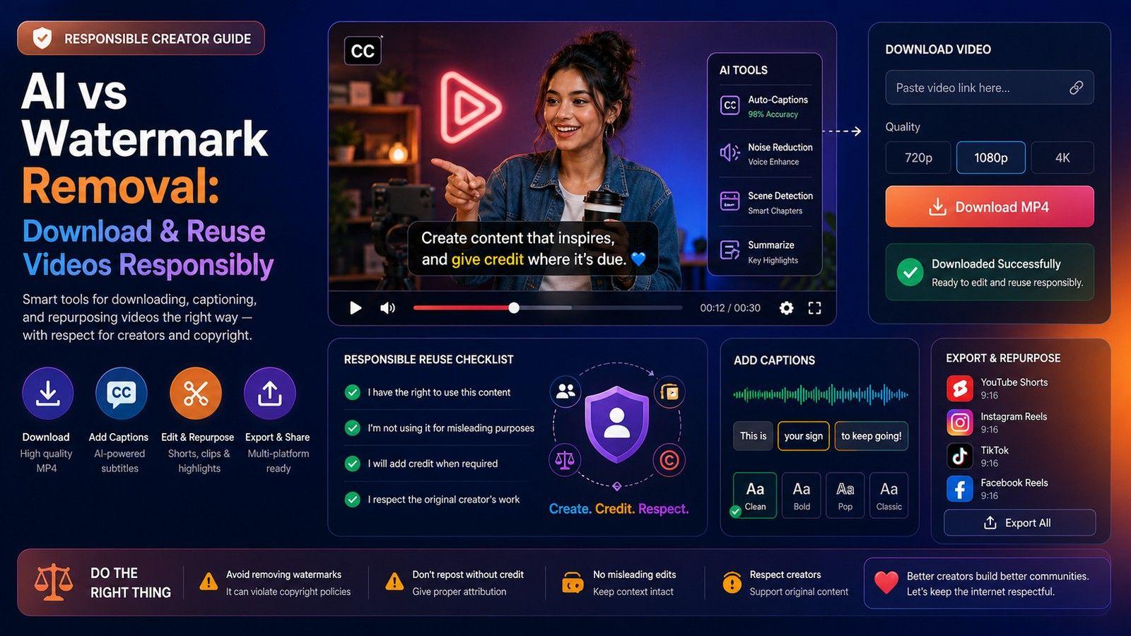 AI vs Watermark Removal: Download & Reuse Videos Responsibly