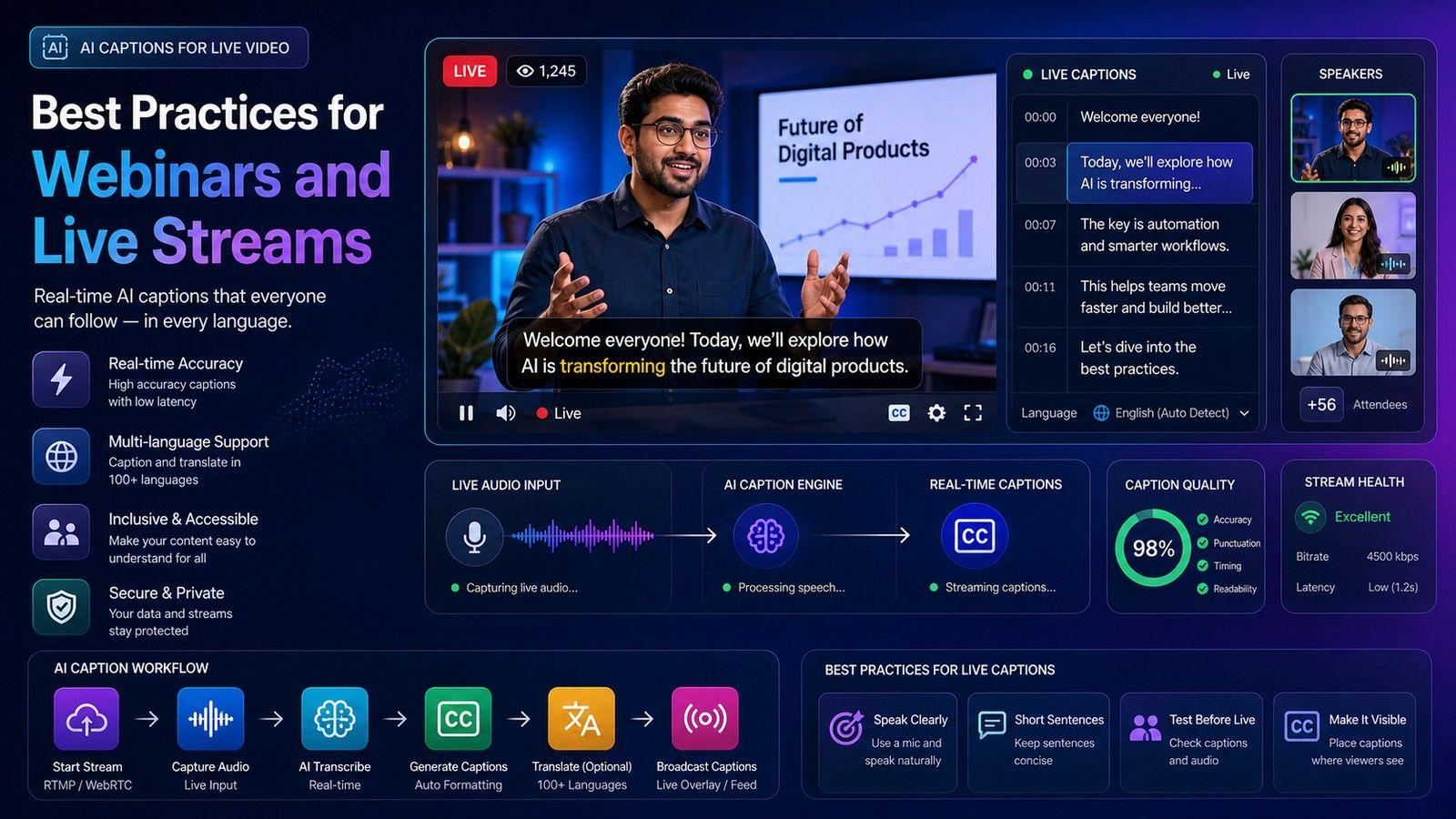 AI Captions for Live Video: Best Practices for Webinars and Live Streams