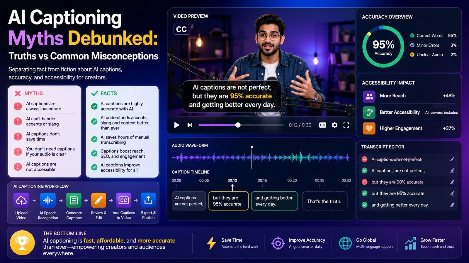 AI Captioning Myths Debunked: Truths vs Common Misconceptions