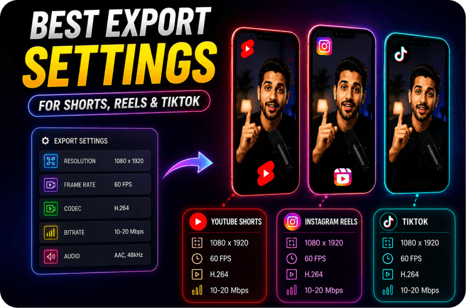 Best Export Settings for Shorts, Reels, and TikTok