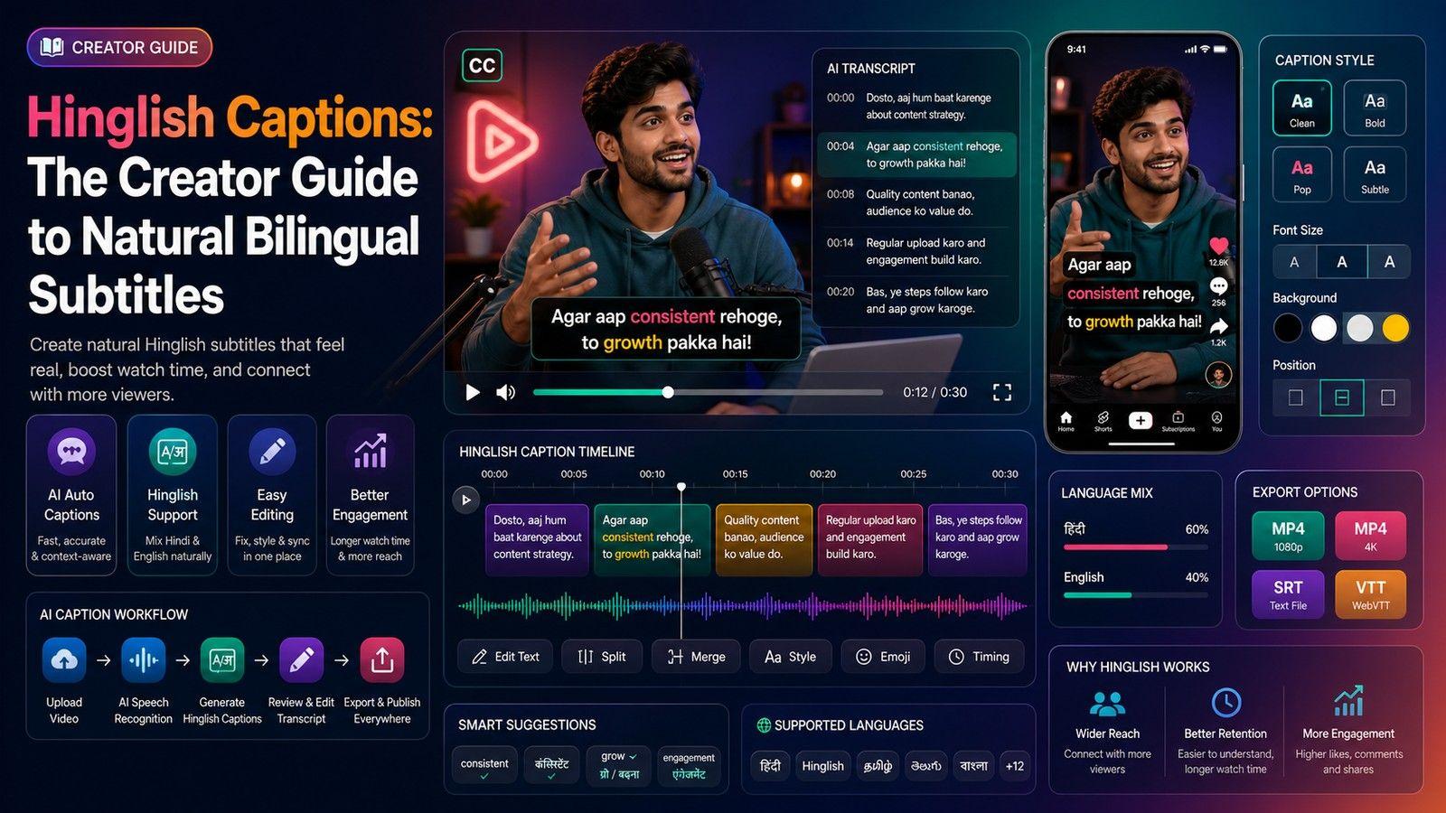 Hinglish Captions: The Creator Guide to Natural Bilingual Subtitles