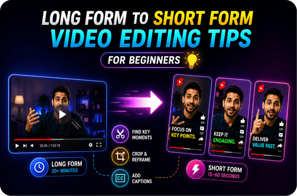 Long Form to Short Form Video Editing Tips for Beginners