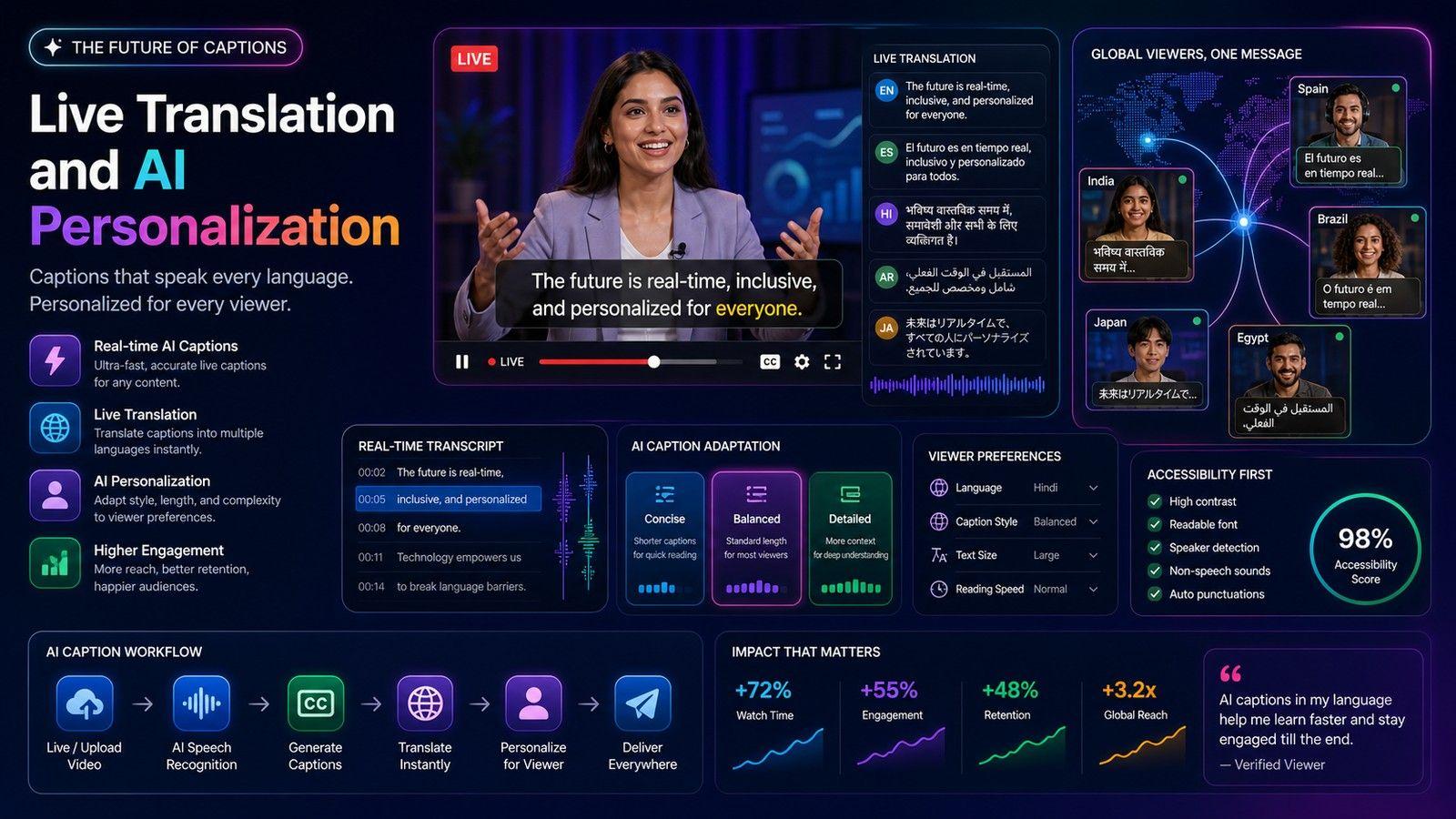 Future of Captions: Live Translation and AI Personalization