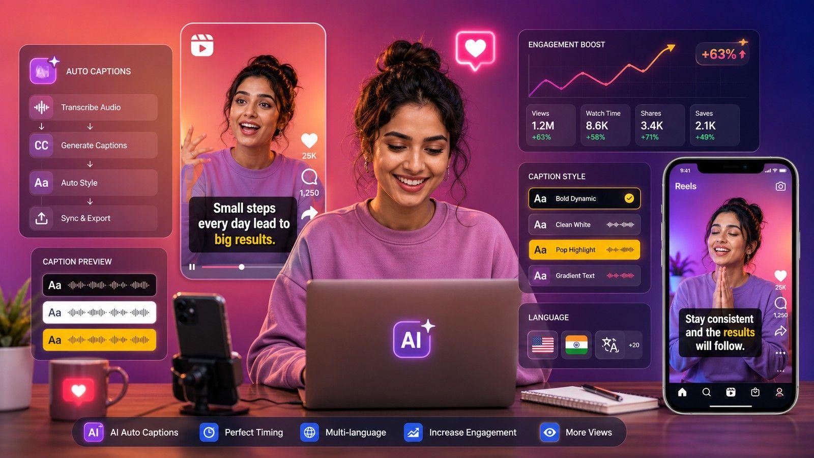 Boost Instagram Reels Engagement with Auto-Generated Captions