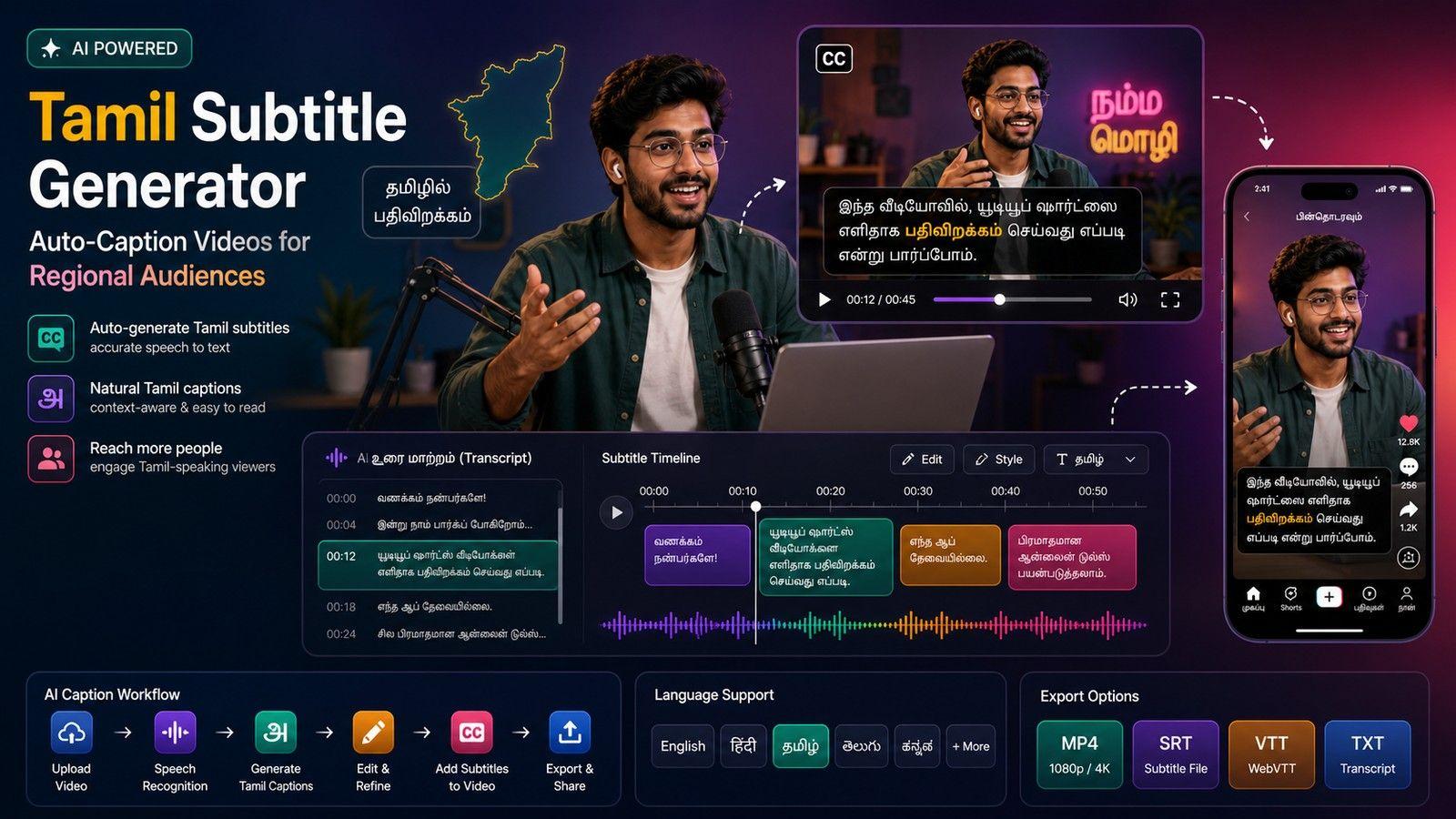 Tamil Subtitle Generator: Auto-Caption Videos for Regional Audiences