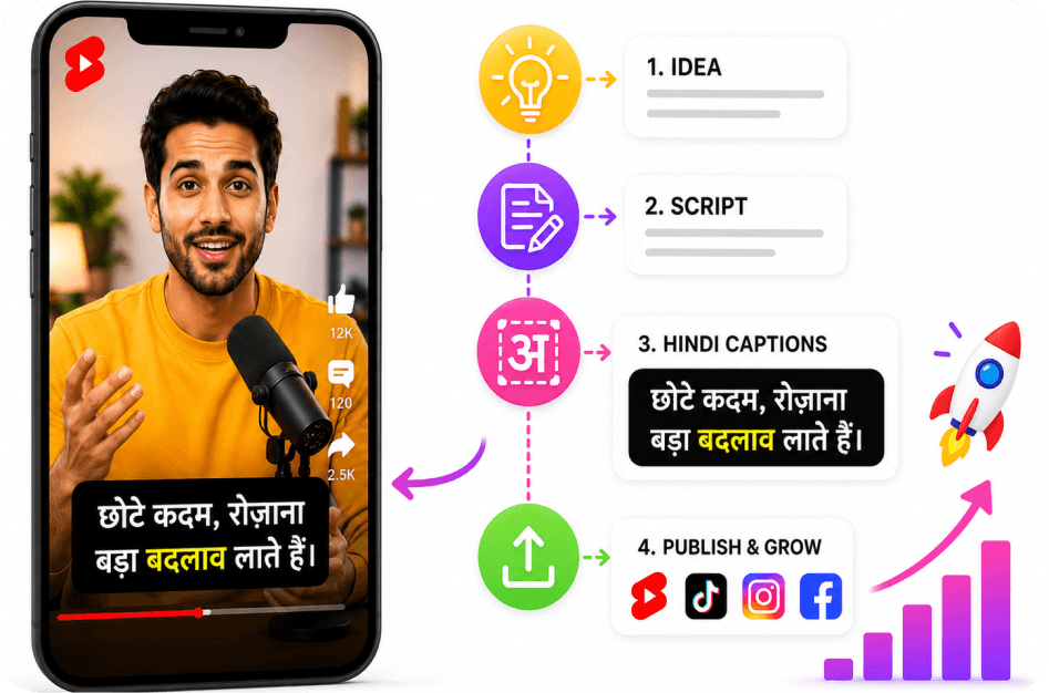 Hindi Captioned Shorts: A Practical Strategy