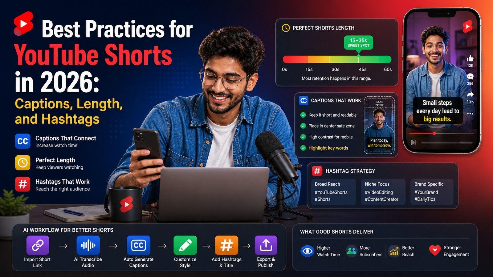 Best Practices for YouTube Shorts in 2026: Captions, Length, and Hashtags